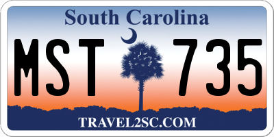 SC license plate MST735