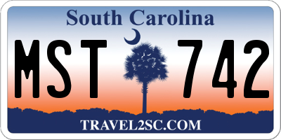 SC license plate MST742