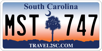 SC license plate MST747