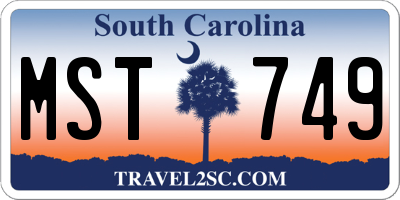 SC license plate MST749