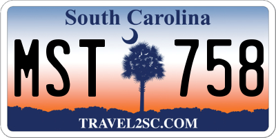 SC license plate MST758