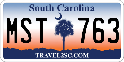 SC license plate MST763