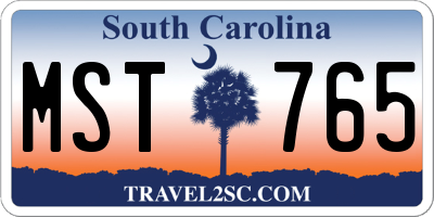 SC license plate MST765