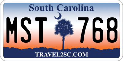 SC license plate MST768