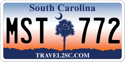 SC license plate MST772
