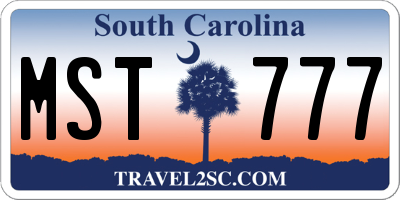 SC license plate MST777