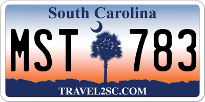 SC license plate MST783
