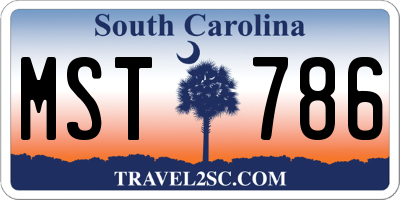 SC license plate MST786