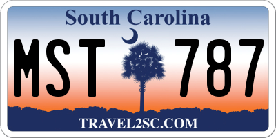 SC license plate MST787