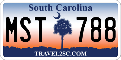 SC license plate MST788