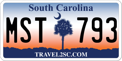 SC license plate MST793