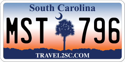 SC license plate MST796