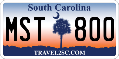 SC license plate MST800