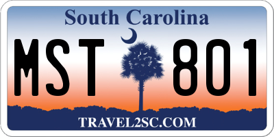 SC license plate MST801