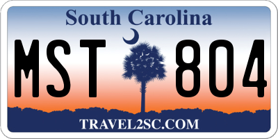 SC license plate MST804