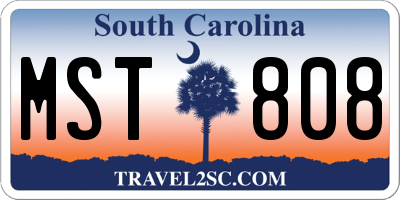 SC license plate MST808