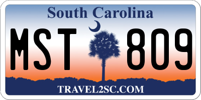 SC license plate MST809