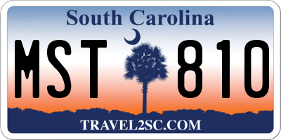SC license plate MST810