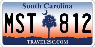 SC license plate MST812