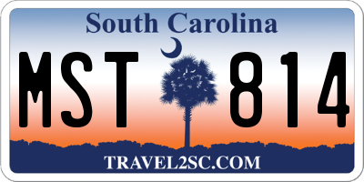 SC license plate MST814