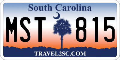 SC license plate MST815