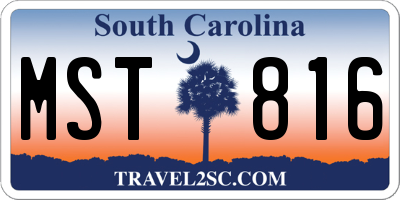 SC license plate MST816