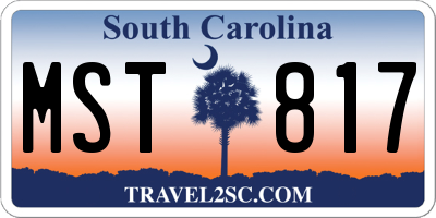 SC license plate MST817