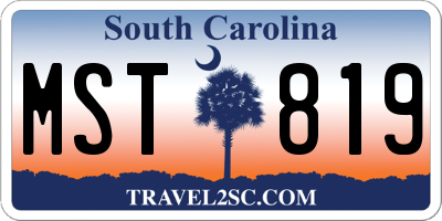 SC license plate MST819