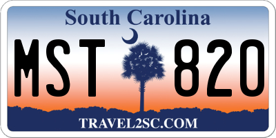 SC license plate MST820