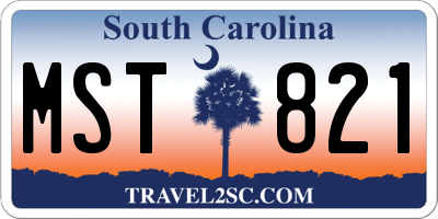 SC license plate MST821
