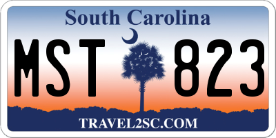 SC license plate MST823