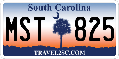 SC license plate MST825