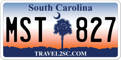SC license plate MST827