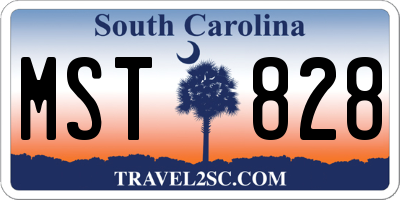 SC license plate MST828