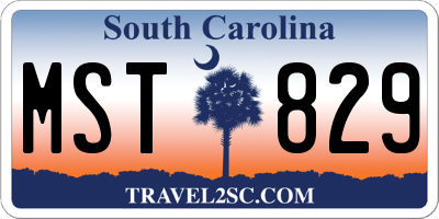 SC license plate MST829