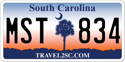 SC license plate MST834