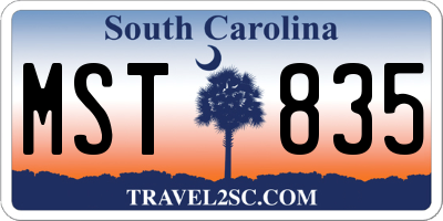 SC license plate MST835