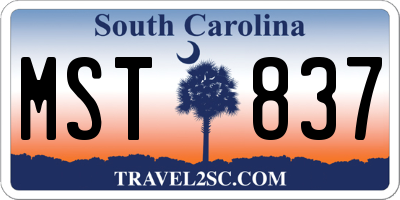 SC license plate MST837
