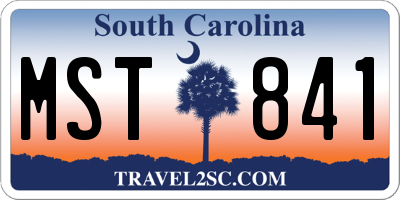 SC license plate MST841