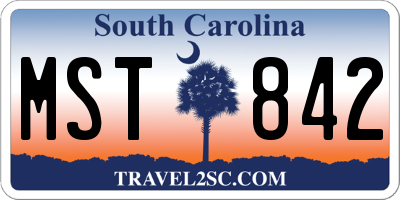 SC license plate MST842