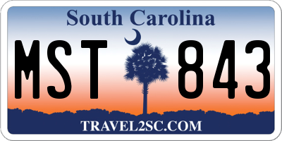 SC license plate MST843
