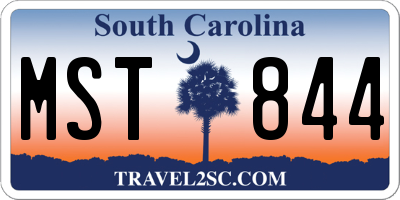 SC license plate MST844
