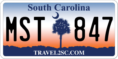SC license plate MST847