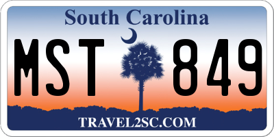 SC license plate MST849