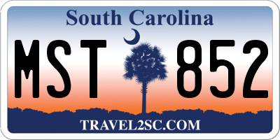 SC license plate MST852