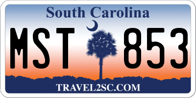 SC license plate MST853