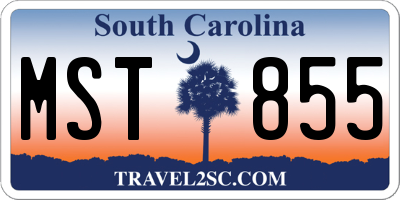 SC license plate MST855