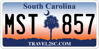 SC license plate MST857