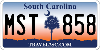 SC license plate MST858