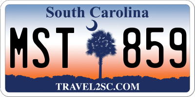 SC license plate MST859
